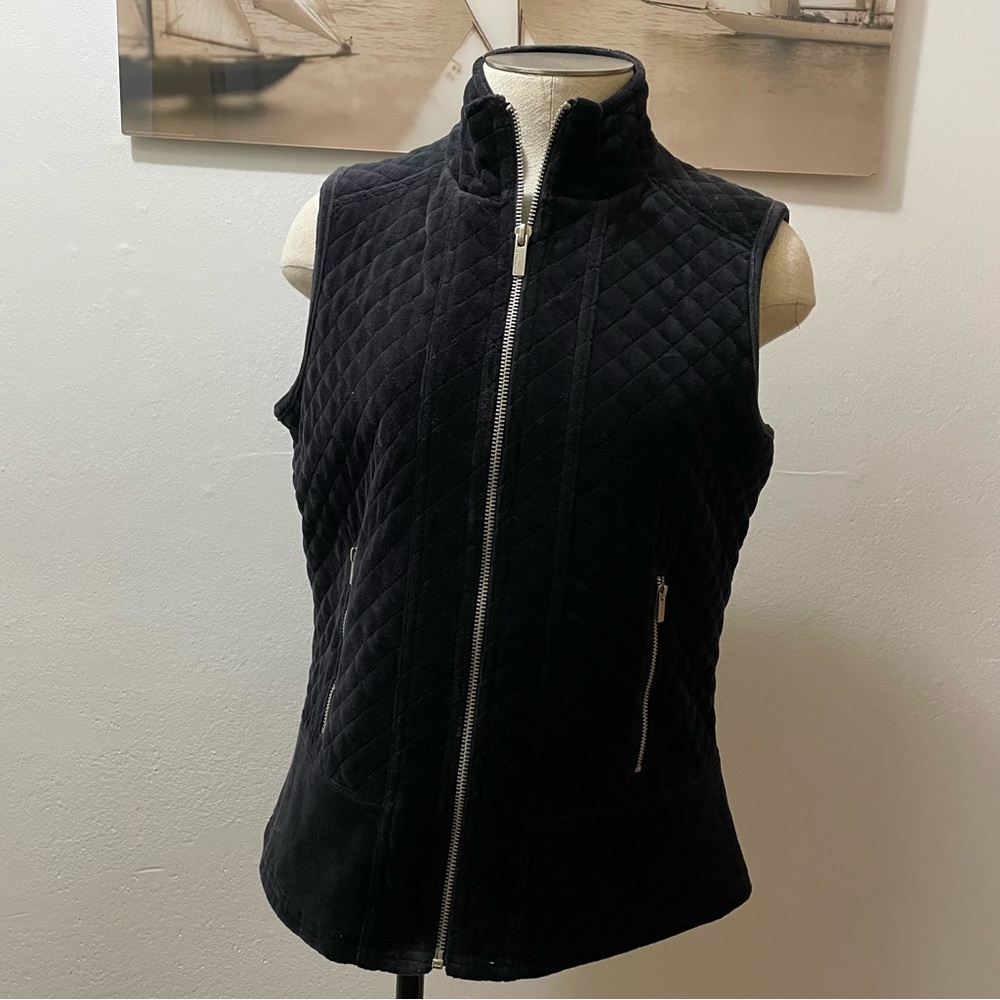 Luxe Liz Claiborne Quilted Black Vest Size: PS